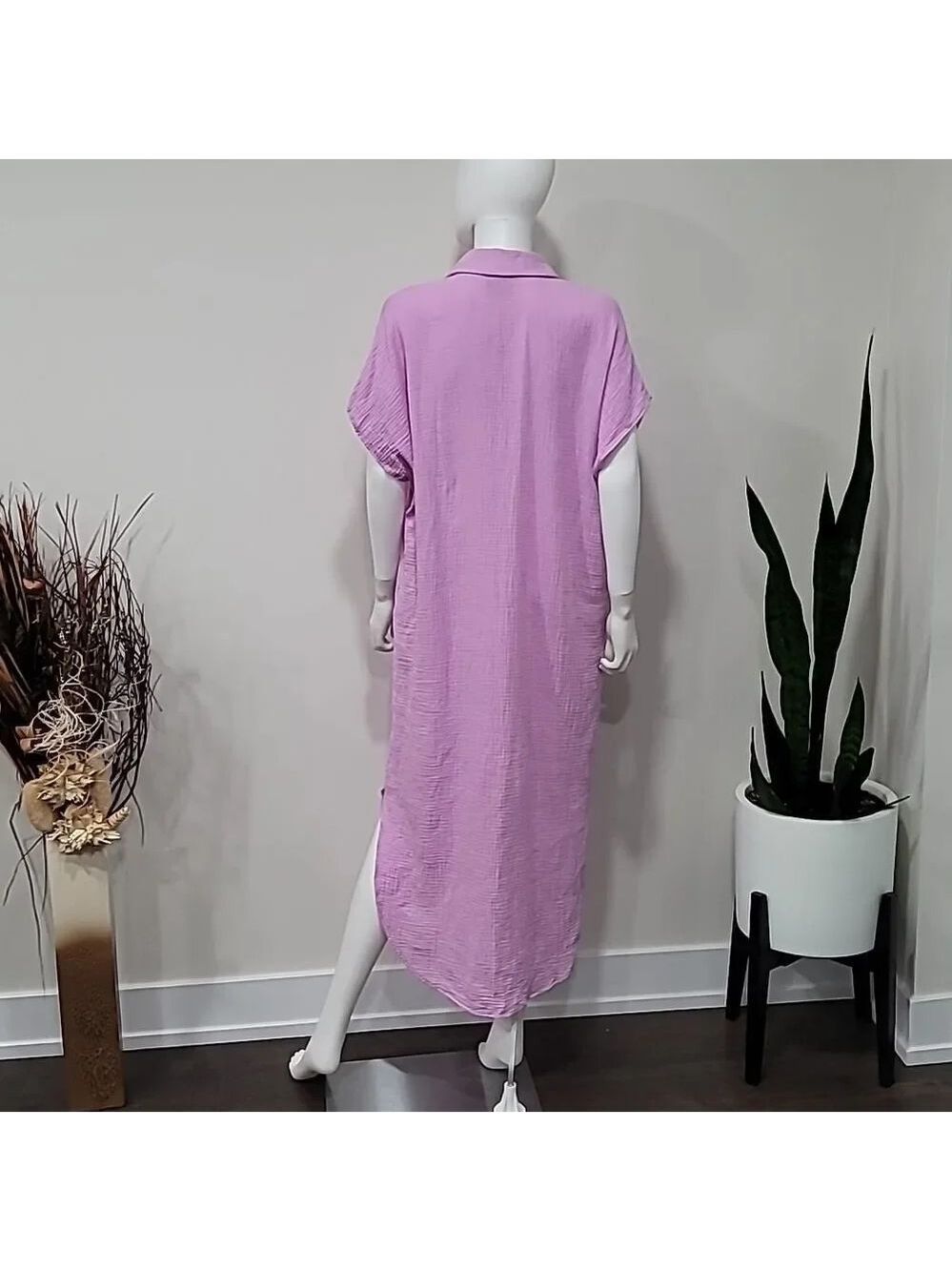 Show Me Your MuMu Boyd Button Down Shirt Size S Pink Purple NWT - Picture 7 of 11